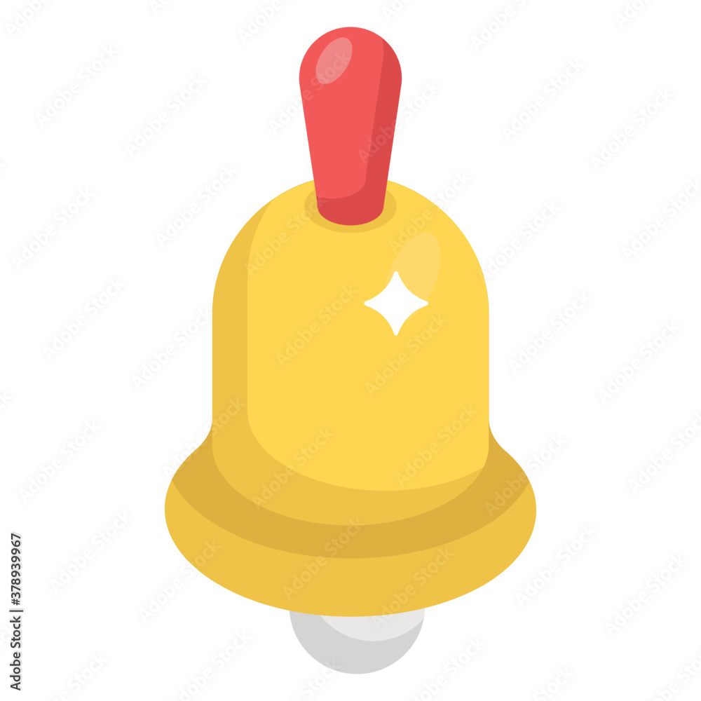 Poster 
Icon of jingle bell in isometric style, editable vector 
