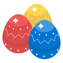 Icon of easter eggs in isometric design