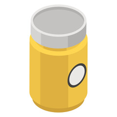 
Isometric icon of candy jar, sweets container 
