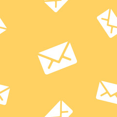 Email message seamless pattern on orange background mail document letter correspondence