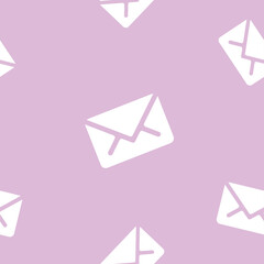 Email message seamless pattern on purple background mail document letter correspondence