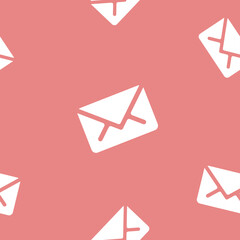 Email message seamless pattern on red background mail document letter correspondence