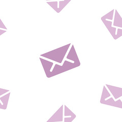 Email message seamless purple pattern on white background mail document letter correspondence