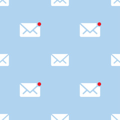 Email new message seamless pattern on blue background mail document message correspondence