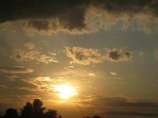 Fototapeta na wymiar Endless sky at sunset. Nature. 