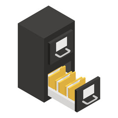 
Document inside drawers denoting filing cabinets icon
