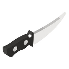 
A cutting edge or blade, isometric design of fishing knife icon
