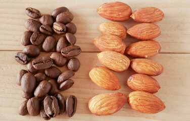 mixed almond and coffee background