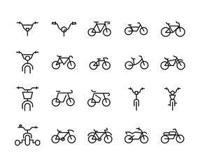 Set of Outline Vector Icons Related Bike. Modern Style, Premium Quality.