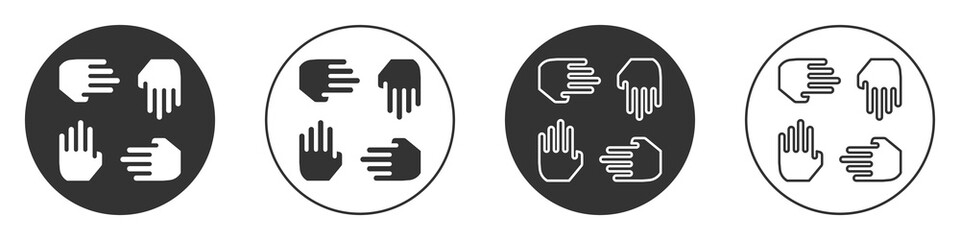 Black Project team base icon isolated on white background. Business analysis and planning, consulting, team work, project management. Developers. Circle button. Vector.