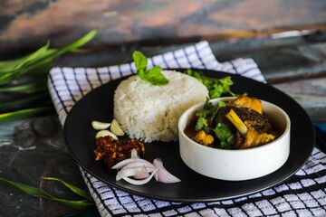 Chicken curry and rice