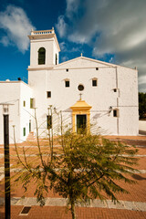 Fototapeta premium Iglesia parroquial de San Martin.Es Mercadal.Menorca.Balearic islands.Spain.