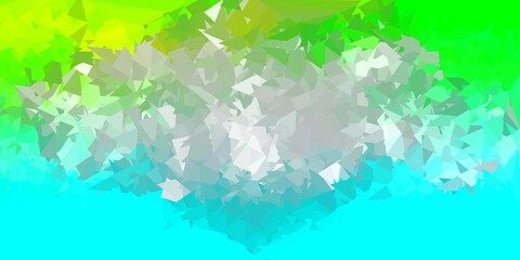 Light blue, green vector abstract triangle background.