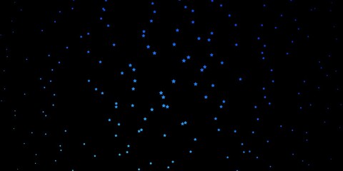 Obraz premium Dark BLUE vector template with neon stars. Blur decorative design in simple style with stars. Best design for your ad, poster, banner.