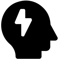 
An icon design of mental energy in solid style, brain power 

