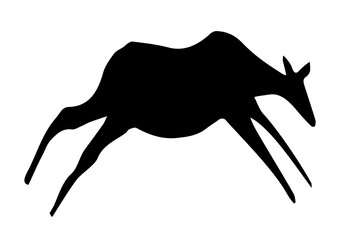 Primitive rock painting. Vector drawing