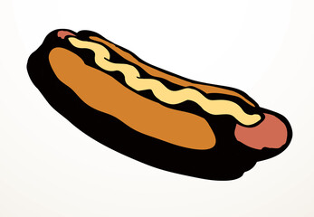 Hot Dog. Vector drawing food