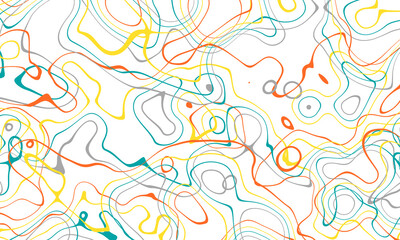 Orange blue and yellow curve wave line on white abstract background.