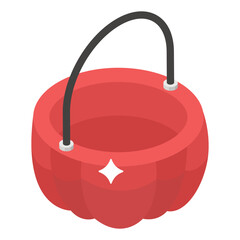 
Design of halloween bucket in editable style 
