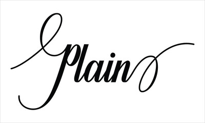 Plain Calligraphy  Script Black text Cursive Typography words and phrase isolated on the White background 