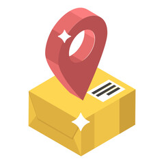 
Isometric icon of  shipping address or parcel tracking  
