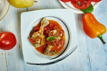 Sicilian Pan Grilled Chicken in Peperonata