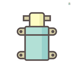 Demand pump icon. Also called sprayer pump or diaphragm pump. Rubber diaphragm inside. Use in water filtration reverse osmosis system, irrigation sprinkler, car wash, beverage production. 48x48 px.