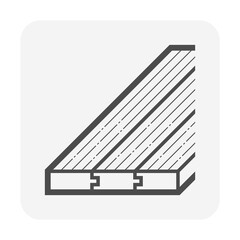 Wood floor and material vector icon design. That finishing or decoration material. Used to paving, laying, installation or construction by groove and tongue at interior and exterior of home  building.