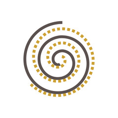 Scroll compressor icon. Also called spiral compressor, scroll pump and scroll vacuum pump. Device use for refrigeration and air conditioning HVAC system. For cooling, moisture and heat ventilation.