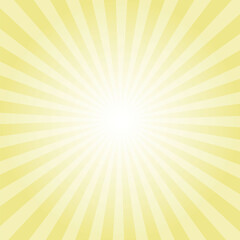 Obraz premium Sunburst background. Light Khaki yellow radiate sun beam burst effect. Sunbeam light flash boom. Sunrise glow burst. Solar radiance glare, retro design illustration.