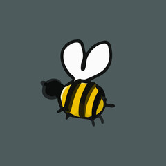 Cartoon vector illustration of a bee