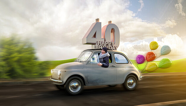 Geburtstagsauto Happy Birthday 40