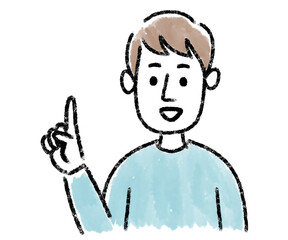 男性　若い　1 水彩　手描き

