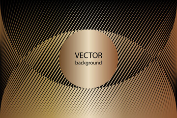 Abstract halftone lines gold metallic effect background, geometric dynamic pattern, vector modern design texture for card, banner, cover, flyer, poster, decoration.