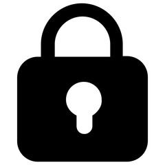 
Secure with a padlock, glyph icon design 
