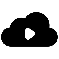 
A conceptual icon of cloud video, glyph vector 
