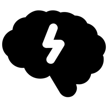 
An Icon Design Of Mind Energy In Solid Style, Brain Power 
