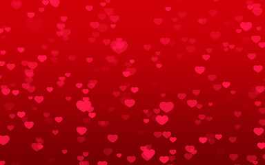 Valentine day red hearts on red background.
