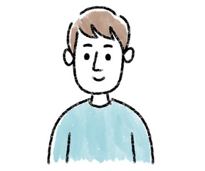 男性　若い　水彩　手描き
