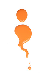 Bright orange cosmetic or make up powder samples isolated on white. 