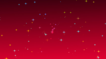Obraz premium Christmas colorful starry on red black gradient background.