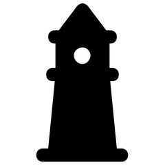 
Glyph vector of lighthouse, tower house  
