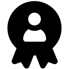 
Employee badge icon, achievement concept 
