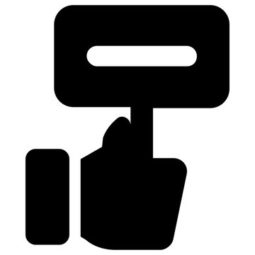 
Action expressing disapproval of or objection to something, protest in editable style 
