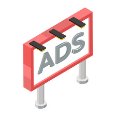
Trendy isometric vector design of ad board icon
