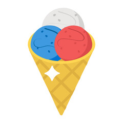 
Sweet gelato ice cream with topping, isometric vector design
