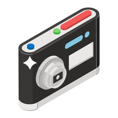 Obraz premium Photography camera, photographic equipment icon in isometric style 