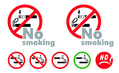 No smoking smoke inhaling from an electronic cigarette e sigaret e cigar vape vaping aren zone Ban stop vector icon icons sign signs admittance Health Warning forbid cigarettes stoptober caution