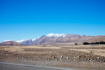 Lake Tekapo Road Landscape New Zealand