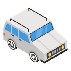 
Armored car icon in isometric style 
